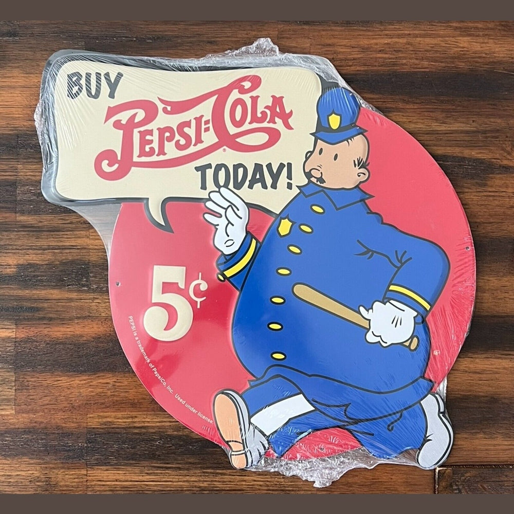 Pepsi-Cola Cops 5 Cent Pepsi Vintage Novelty Die Cut Embossed Sign 13" x 15" Home & Garden:Home Décor:Plaques & Signs Style Your Walls